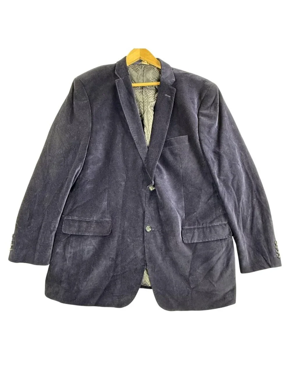 Camiloni Italia Blazer Mens 48 Navy Cotton Velvet Sport Coat Jacket Casual Party